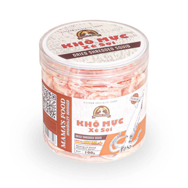 Khô mực xé sợi ( lon nhựa 100g ) - front