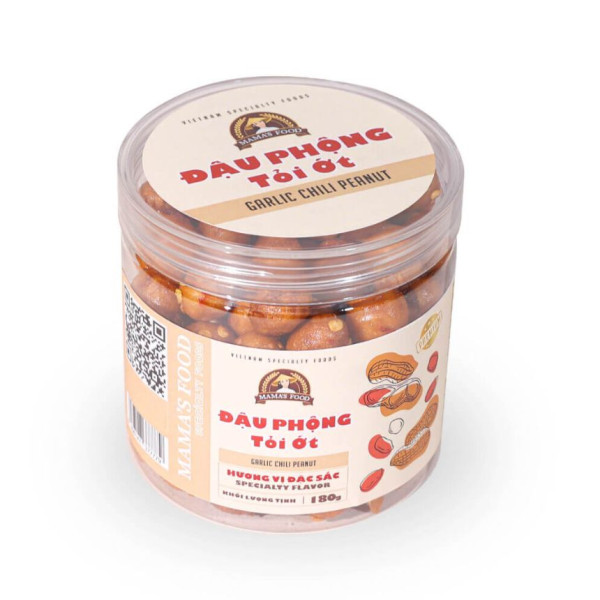 Đậu Phộng Tỏi Ớt ( lon nhựa 180g ) - front