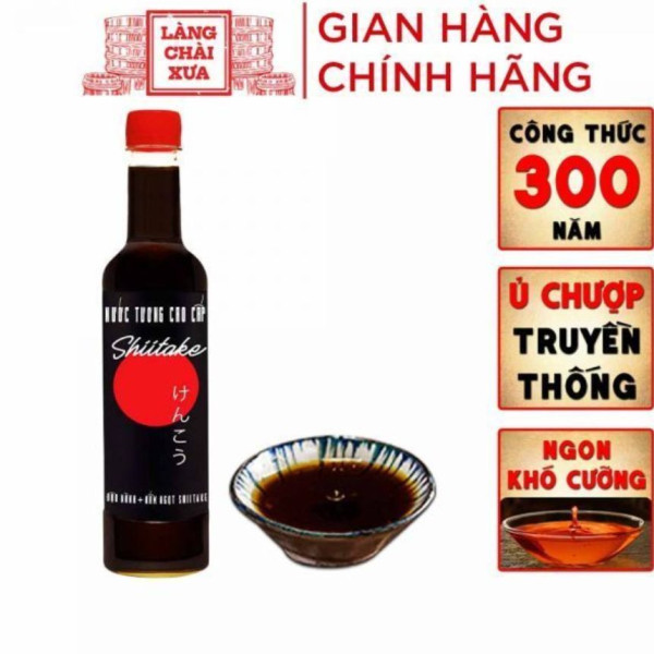 Nước Tương Shiitake - Làng Chài Xưa (Chai nhựa 525ml/chai) - front